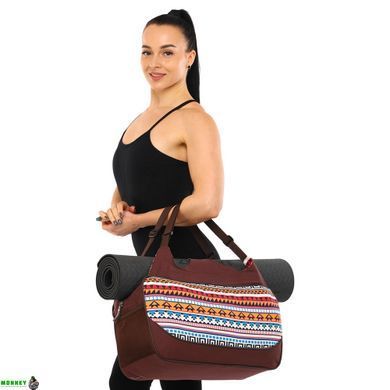 Сумка для фітнесу та йоги KINDFOLK Yoga bag SP-Sport FI-8366-1 помаранчевий-блакитний