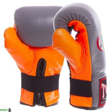 Снарядные перчатки кожаные TWINS TBGL-6F Серый-оранжевый XL размер