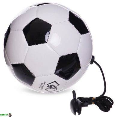 М'яч футбольний тренажер SP-Sport OFFICIAL FB-6883-4 №4 PU чорний-білий