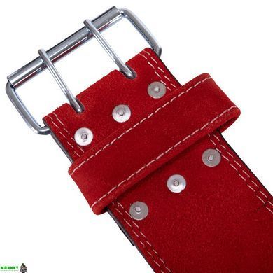Пояс атлетичний шкіряний ZELART SB-165159 L ширина-10см червоний