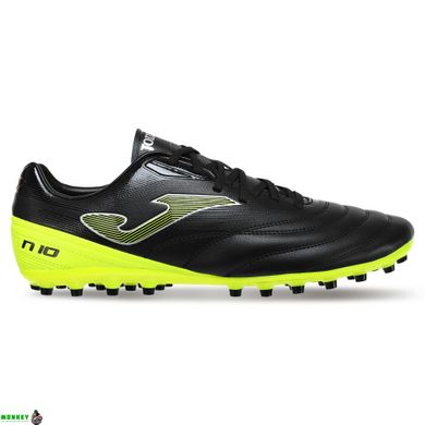 Бутсы футбольная обувь JOMA NUMERO-10 N10S2331AG размер 38-45 (EU 39-46) (верх-фибратек, подошва-RB, черный-салатовый)