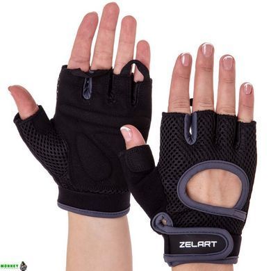 Перчатки для фитнеса и тренировок Zelart SB-161580 Черный-зеленый S