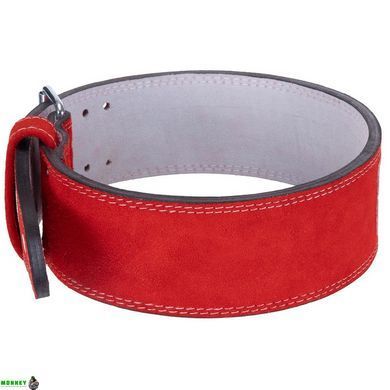Пояс атлетичний шкіряний ZELART SB-165159 L ширина-10см червоний