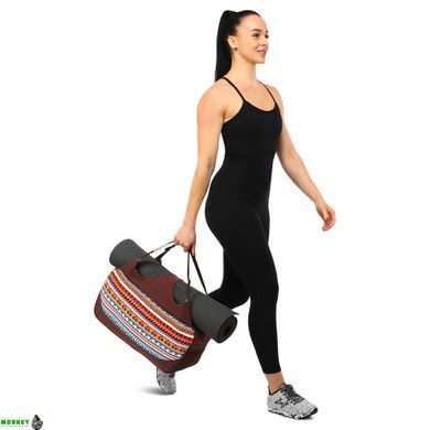 Сумка для фітнесу та йоги KINDFOLK Yoga bag SP-Sport FI-8366-1 помаранчевий-блакитний