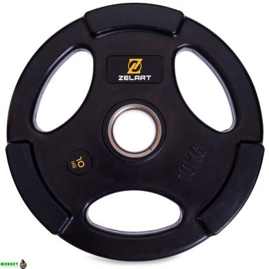 Блины (диски) обрезиненные Zelart TA-2673-10 51мм 10кг черный