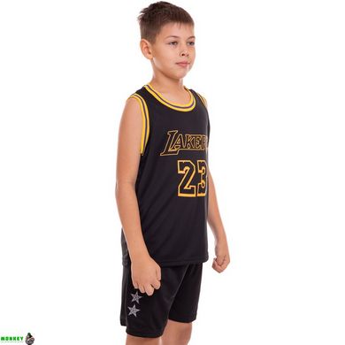 Форма баскетбольная подростковая NB-Sport NBA LAKERS 23 BA-0928 M-2XL черный-желтый