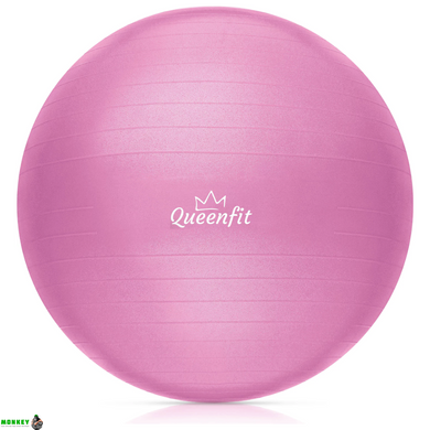 Фітбол Queenfit 65см рожевий + насос