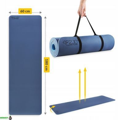 Килимок (мат) спортивний 4FIZJO TPE 180 x 60 x 1 см для йоги та фітнесу Blue/Sky Blue (P-5907739317094)