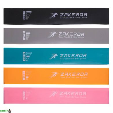 Резинки для фітнесу набір LOOP BANDS ZAKERDA FI-2823 5шт кольори в асортименті