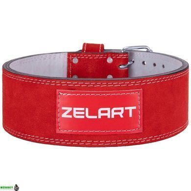 Пояс атлетичний шкіряний ZELART SB-165159 L ширина-10см червоний