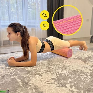 Массажный ролик Cornix EVA+ 45 x 15 см (валик, роллер) XR-0303 Pink