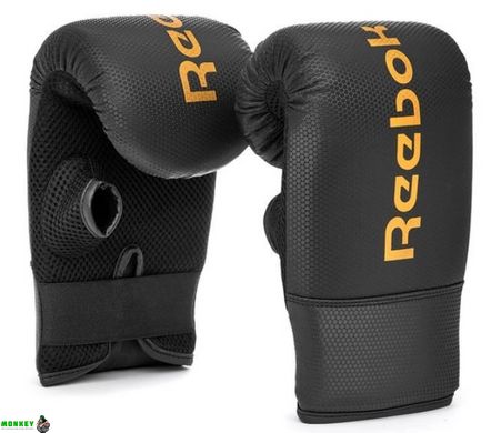 Тренировочные боксерские перчатки Reebok Boxing Mitts черный, золото чел OSFM