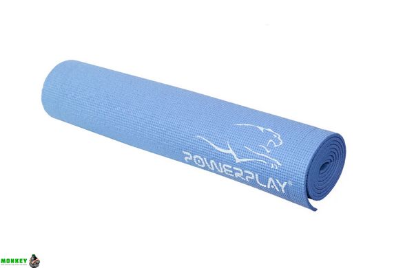 Коврик для йоги и фитнеса PowerPlay 4010 (173*61*0,6) Блакитний
