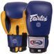 Боксерські рукавички шкіряні FAIRTEX BO-3783 Синій жовтий 16 унції