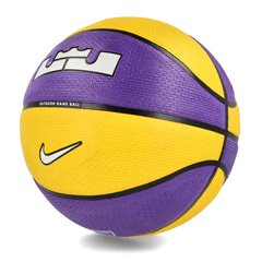 М'яч баскетбольний Nike PLAYGROUND 2.0 8P L JAMES DEFLATED COURT PURPLE/AMARILLO/BLACK/WHITE size 7