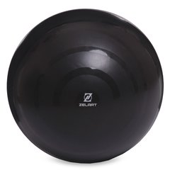 Мяч для фитнеса (фитбол) гладкий сатин 65см Zelart FI-8223 (PVC, 1000г, черный, ABS технология)