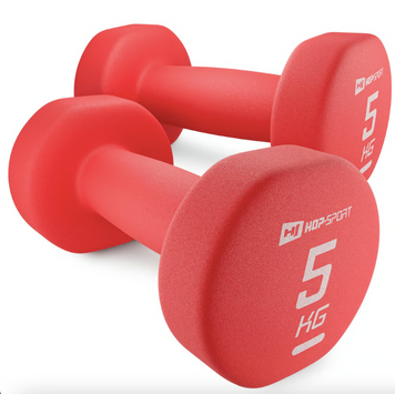 Гантели для фитнеса неопреновые круглые Hop-Sport HS-V050DR 2x5кг красный