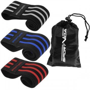 Резинка для фітнесу та спорту із тканини SportVida Hip Band 3 штуки SV-HK0366