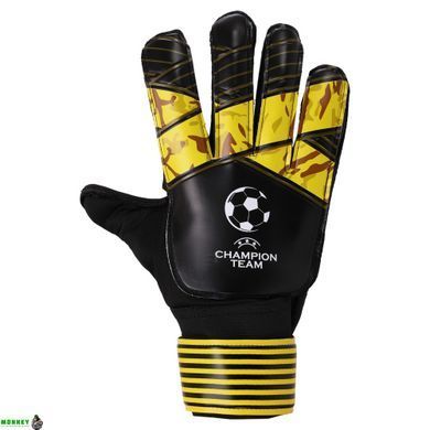 Перчатки вратарские с защитой пальцев CHAMPIONS LEAGUE SP-Sport FB-903 Синий-желтый 10 размер 7-10
