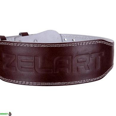 Пояс атлетический кожаный ZELART SB-165076 ширина-10см размер-XS-XXL коричневый