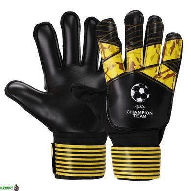 Перчатки вратарские с защитой пальцев CHAMPIONS LEAGUE SP-Sport FB-903 Синий-желтый 10 размер 7-10