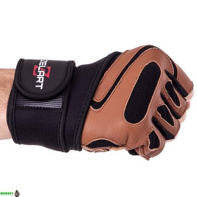 Перчатки для фитнеса и тяжелой атлетики кожаные Zelart SB-161074 S-XXL цвета в ассортименте