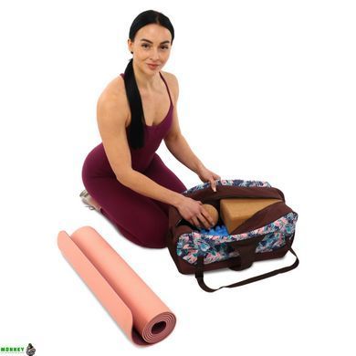 Сумка для фітнесу та йоги KINDFOLK Yoga bag SP-Sport FI-8366-2 рожевий-блакитний