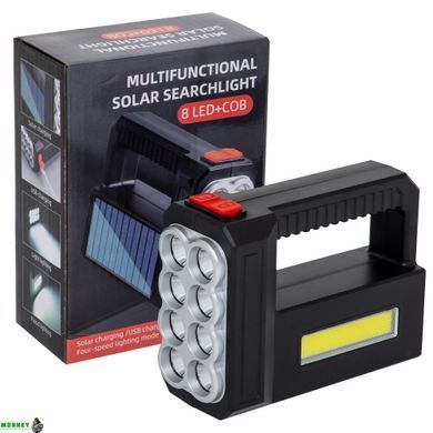 Фонарь-прожектор переносной X-BALOG LF-1780 (пластик, 8 LED, COB, USB-вход, солнечная батарея, р-р 9,5х13,4см)