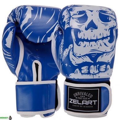 Перчатки боксерские Zelart SKULL BO-5493 Черный 8 унций