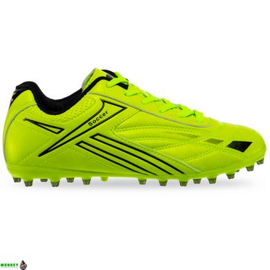 Бутсы футбольная обувь LIJIN 803-1-1 размер 35-39 (верх-super fiber, подошва-TPU, салатовый)
