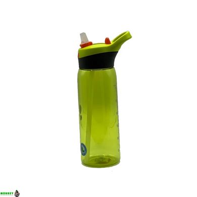 Пляшка для води CASNO 750 мл KXN-1207 Зелена з соломинкою