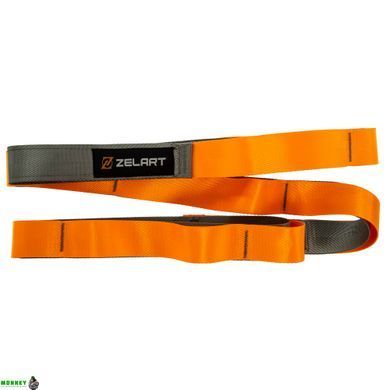 Стрічка для розтяжки Record Stretch Strap FI-6666 10 петель сірий-помаранчевий