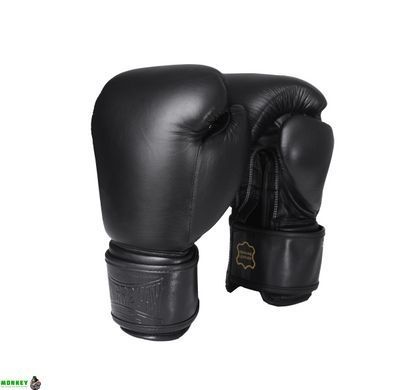Боксерські рукавиці PowerPlay 3014 Чорні (натуральна шкіра) 10 унцій