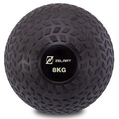 Мяч набивной слэмбол для кроссфита рифленый Zelart SLAM BALL FI-7474-8 8кг черный