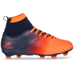 Бутси футбольне взуття дитяче з носком Pro Action PRO-1000-Y4 NAVY/ORANGE розмір 30-37 (верх-TPU, підошва-RB, т.синій-оранжевий)