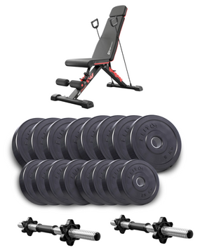 Набор Elitum Titan гантели 2х31кг с скамьей Hop-Sport HS-2080 HB
