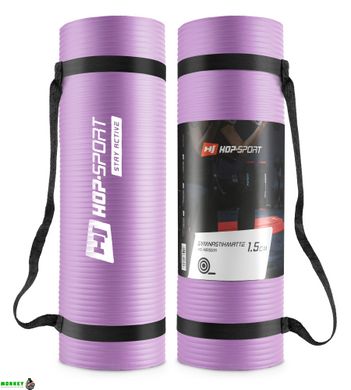 Мат для фитнеса и йоги Hop-Sport HS-N015GM 1.5 см фиолетовый
