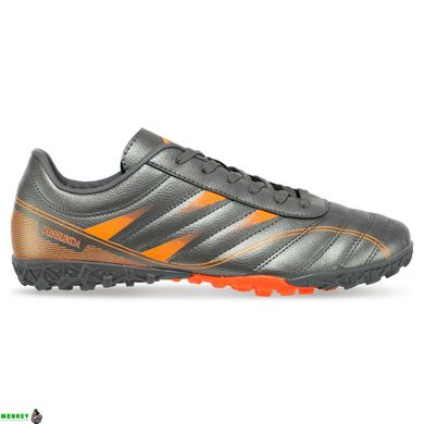 Сороконожки обувь футбольная ZUSHUNDA OB-2023-3 размер 39-45 (верх-PU, подошва-резина, серый-оранжевый)