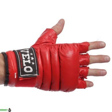 Рукавички для змішаних єдиноборств MMA шкіряні VELO ULI-4012 Червоний L