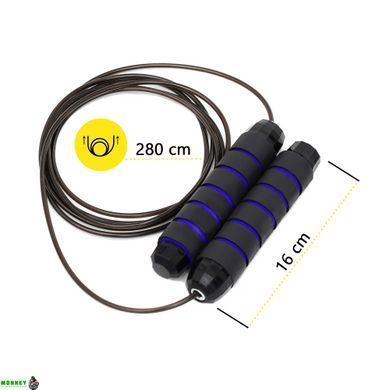 Скакалка швидкісна для кросфіту Cornix Speed Rope Classic XR-0147 Black/Blue