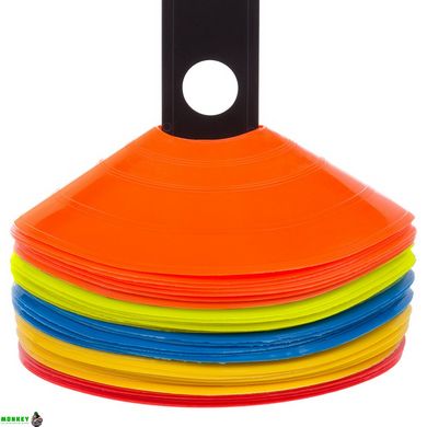 Фішки для розмітки поля на пластиковій підставці SP-Sport C-1322 50шт 20см кольори в асортименті