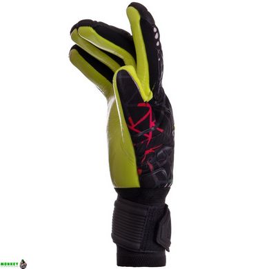 Воротарські рукавиці SOCCERMAX GK-007 розмір 8-10 чорний-жовтий