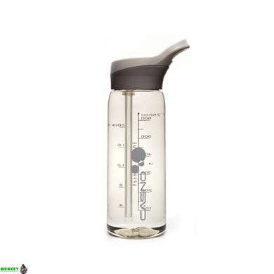 Бутылка для воды CASNO 750 мл KXN-1207 Серая с соломинкой