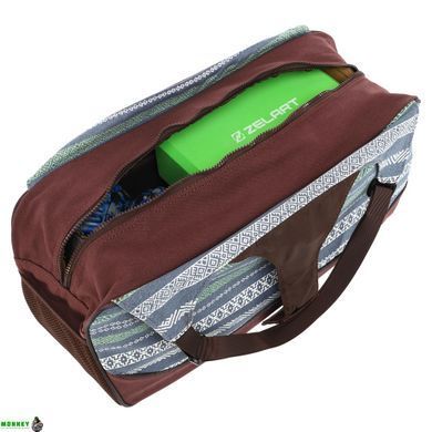 Сумка для фітнесу та йоги KINDFOLK Yoga bag SP-Sport FI-8366-3 сірий-синій