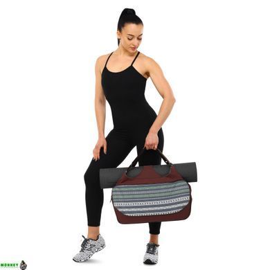 Сумка для фітнесу та йоги KINDFOLK Yoga bag SP-Sport FI-8366-3 сірий-синій