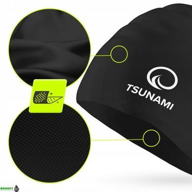 Шапочка для плавання TSUNAMI Standard Black (P-5905973401838)