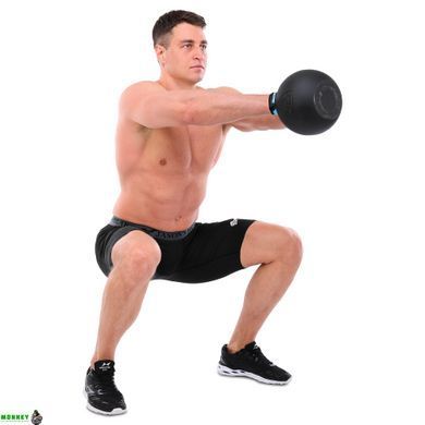 Гіря-дзвін чавунна пофарбована BALL BELL LiveUp LP8047-35LB вага 16кг чорний