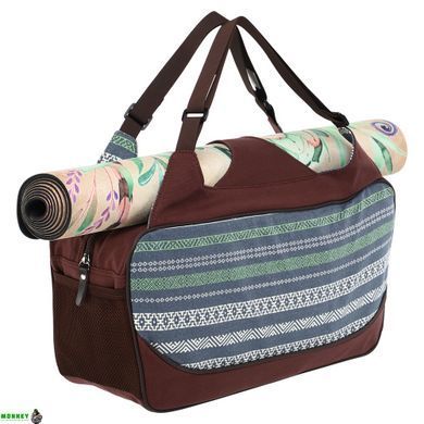 Сумка для фітнесу та йоги KINDFOLK Yoga bag SP-Sport FI-8366-3 сірий-синій