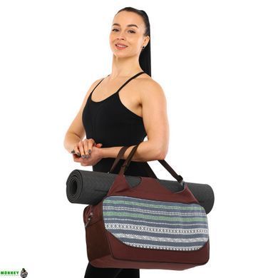 Сумка для фітнесу та йоги KINDFOLK Yoga bag SP-Sport FI-8366-3 сірий-синій