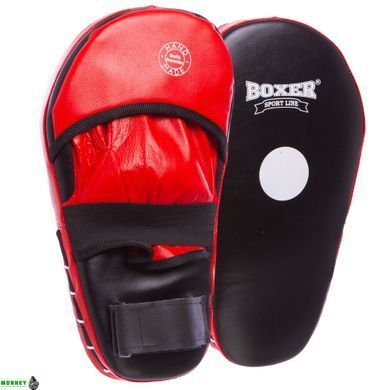 Лапа Пряма подовжена для боксу та єдиноборств BOXER 2007-01 Чорний-синій 40х21х4, 5см 2шт